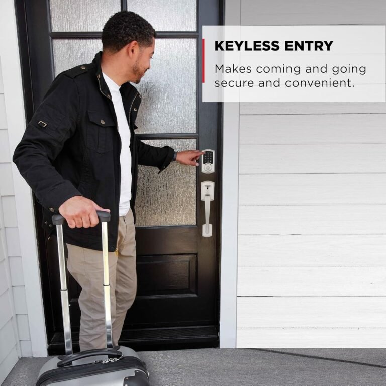 Kwikset SmartCode smart door lock installed on front door