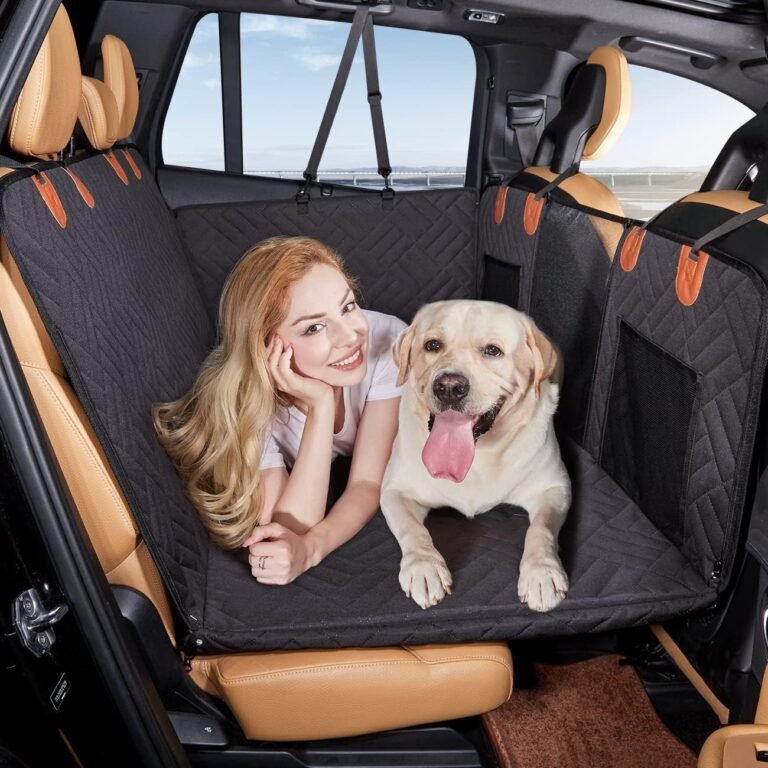 car dog air mattress installed in SUV backseat