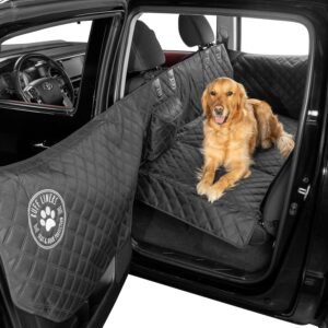 dog seat extender installed in back seat for safer travel