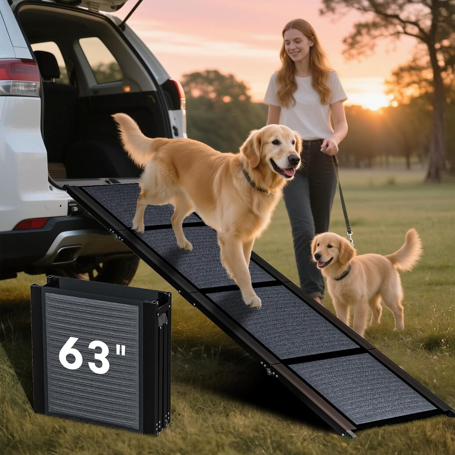 Dog Ramp for Car – lightweight foldable HBTower aluminum ramp
